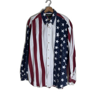 Vintage Knights of Round Table Shirt Mens XL American Flag USA Stars Stripes 90s